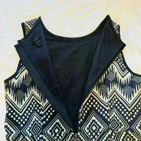J Crew women’s dress 6 diamond ikat midi gray cream black belted excel pre-owned - Picture 12 of 14